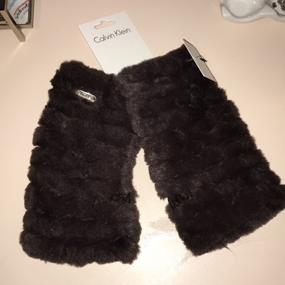 Faux Fur Brown Gloves